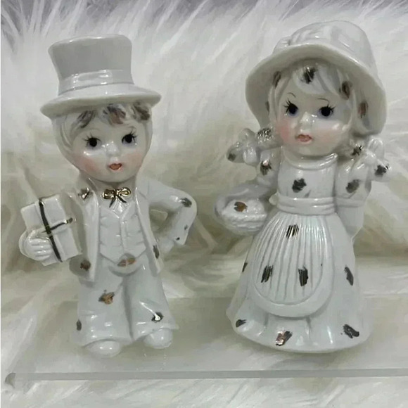 Vintage (Napco?) Porcelain Boy and Girl figurines - Picture 1 of 2